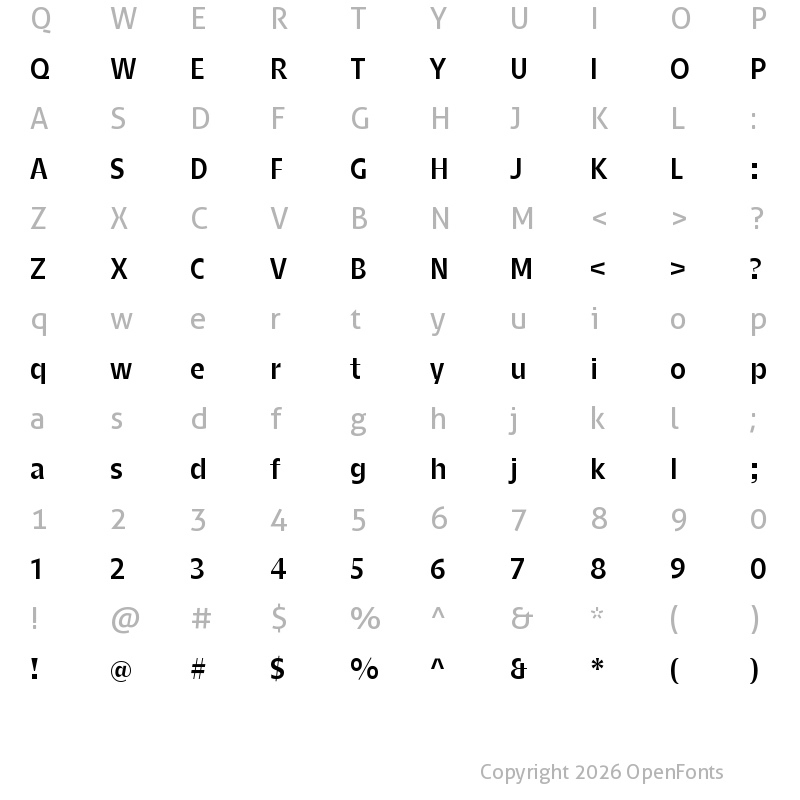 Character Map of Griff Semibold