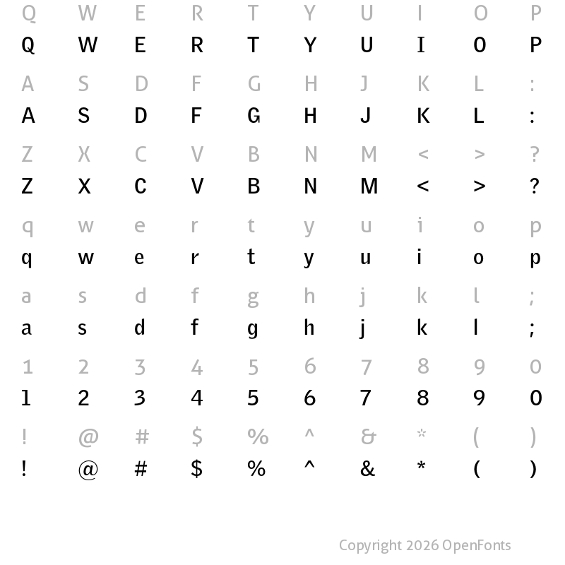 Character Map of GriffithGothic Bold