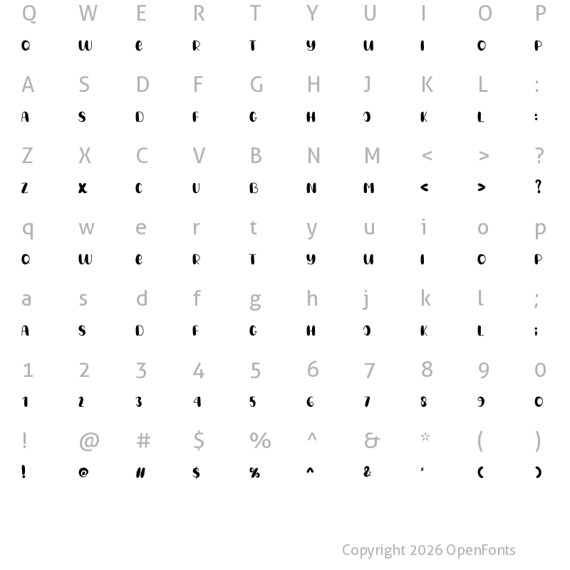 Character Map of Grilled Chicken Regular