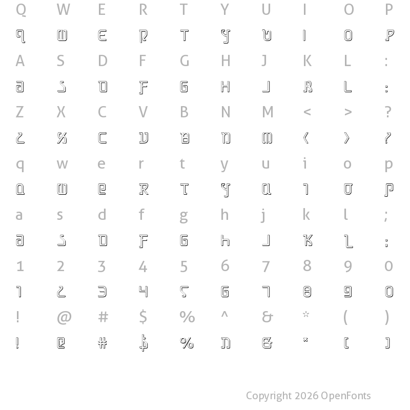Character Map of Grimlord Shadow Regular