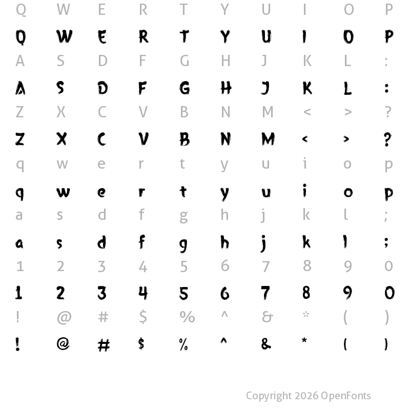 Character Map of GRIMROAR Regular