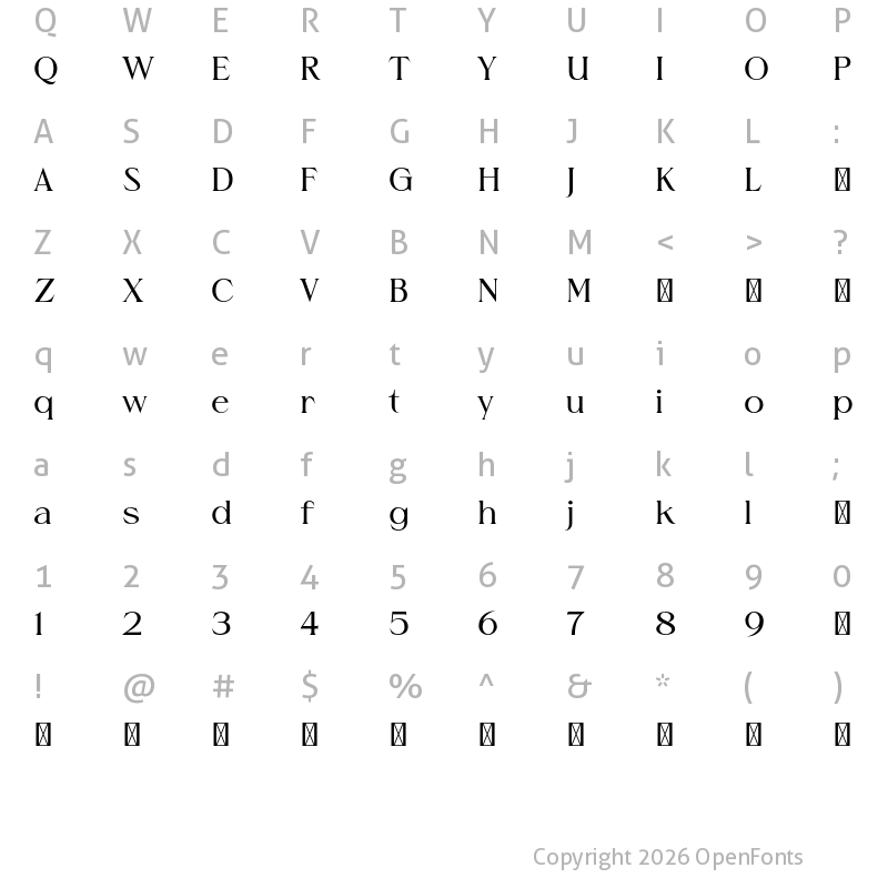 Character Map of Grise Regular