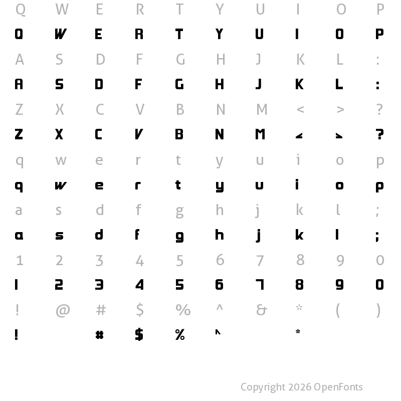Character Map of Groovy Fast Regular