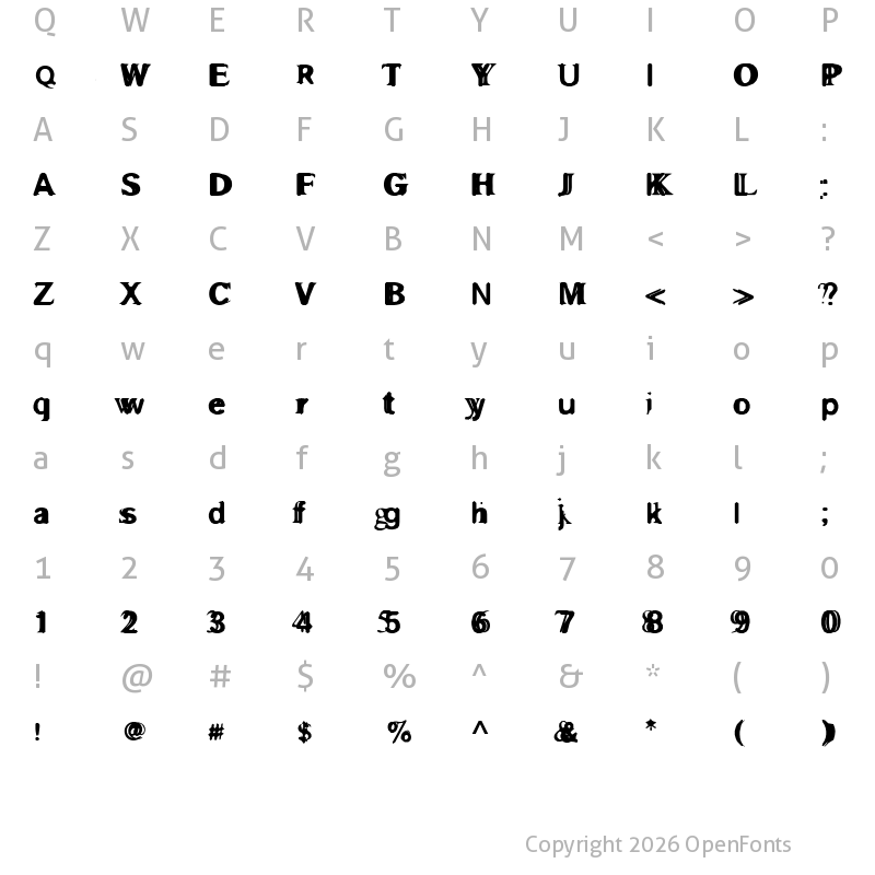 Character Map of GrossAkzidentFucked Regular