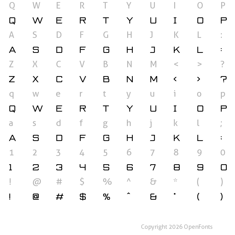 Character Map of Grosseto Regular