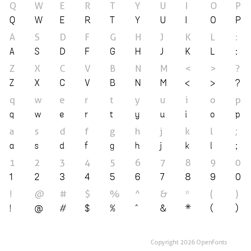 Character Map of Grota Sans Alt Book