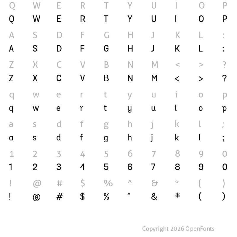 Character Map of Grota Sans Alt Medium