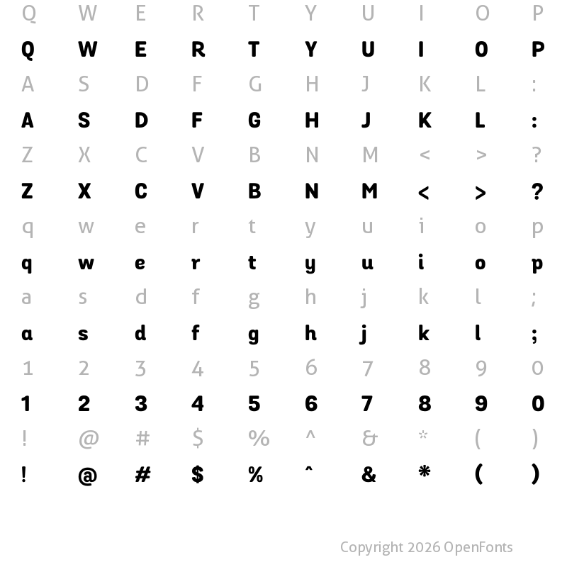 Character Map of Grota Sans Alt Rd ExtraBold