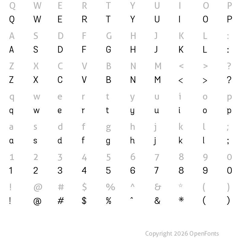 Character Map of Grota Sans Alt Regular