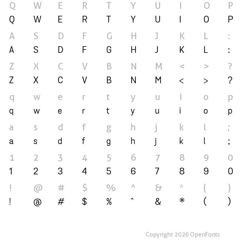 Character Map of Grota Sans Regular