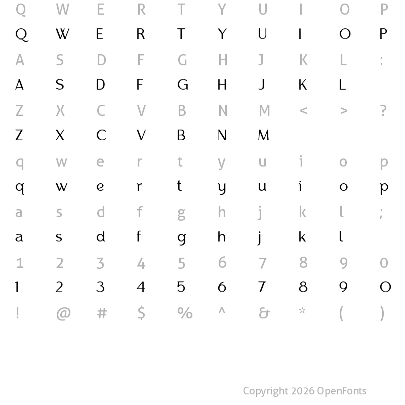 Character Map of Grotley Regular