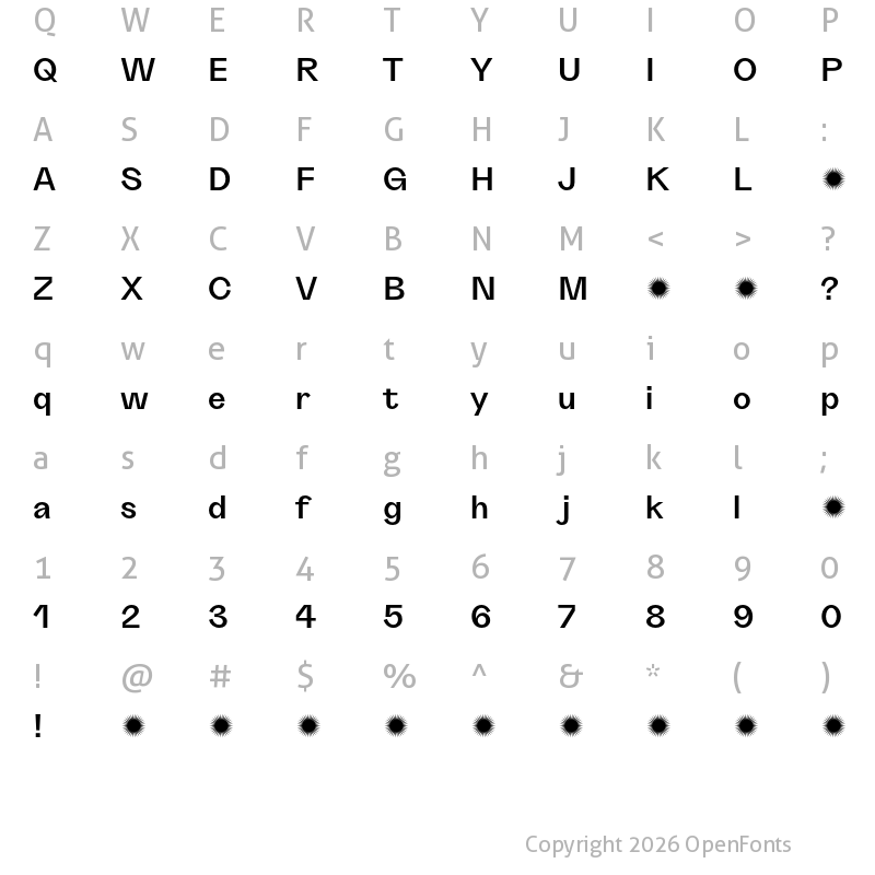 Character Map of Grotta-Trial Semibold