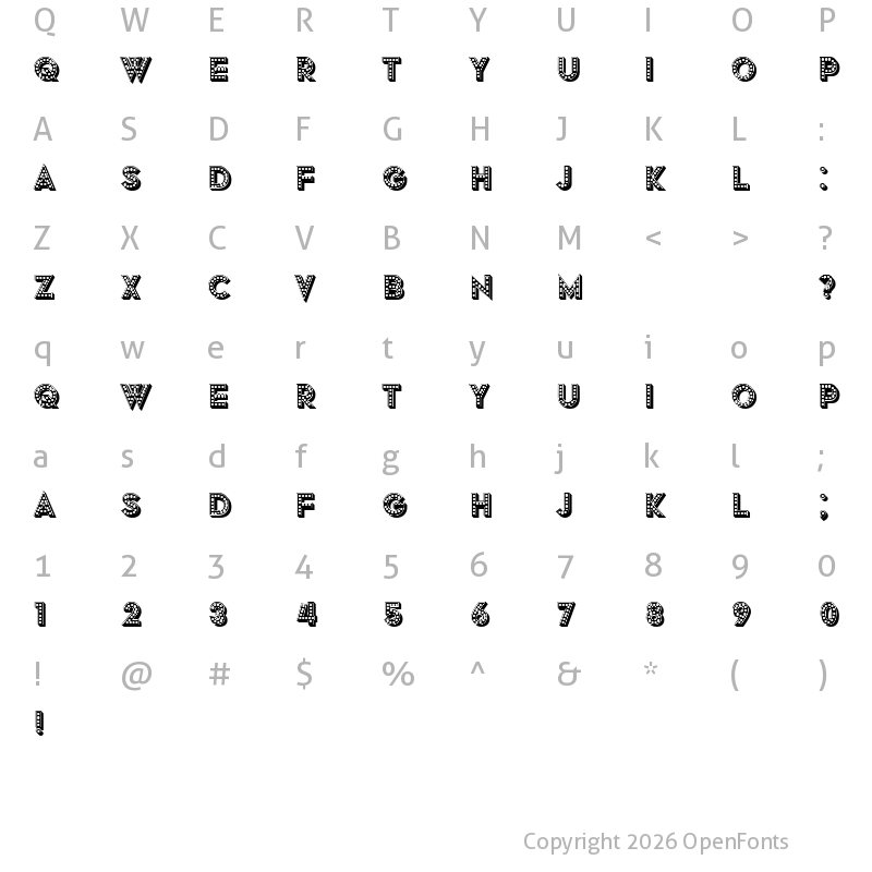 Character Map of Grotto Regular