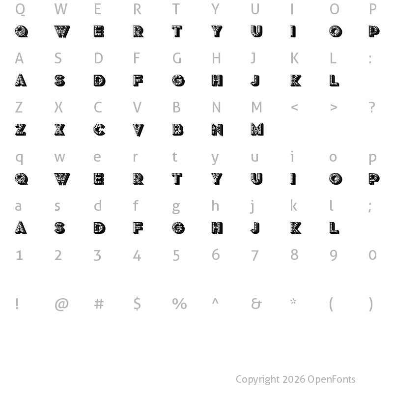 Character Map of Grotto Shadow Regular