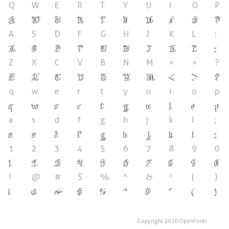 Character Map of Groundage Shadow