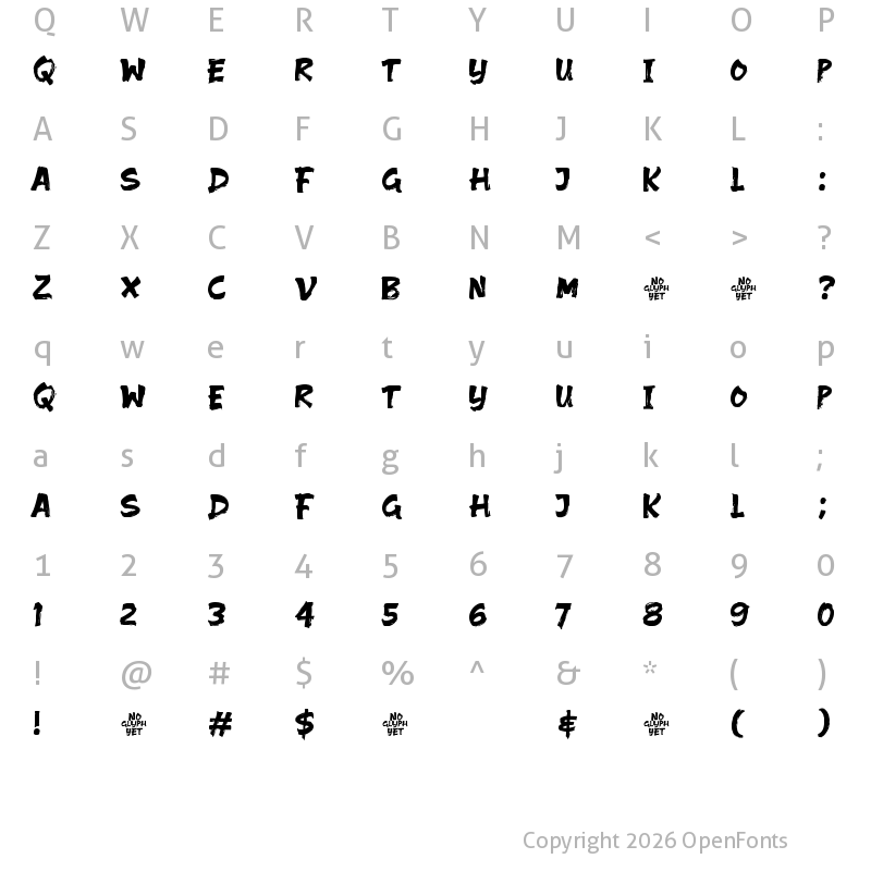 Character Map of Grouns Regular