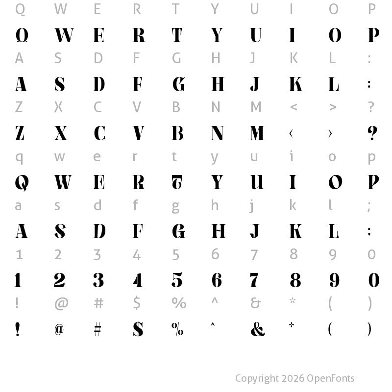 Character Map of Groute Regular