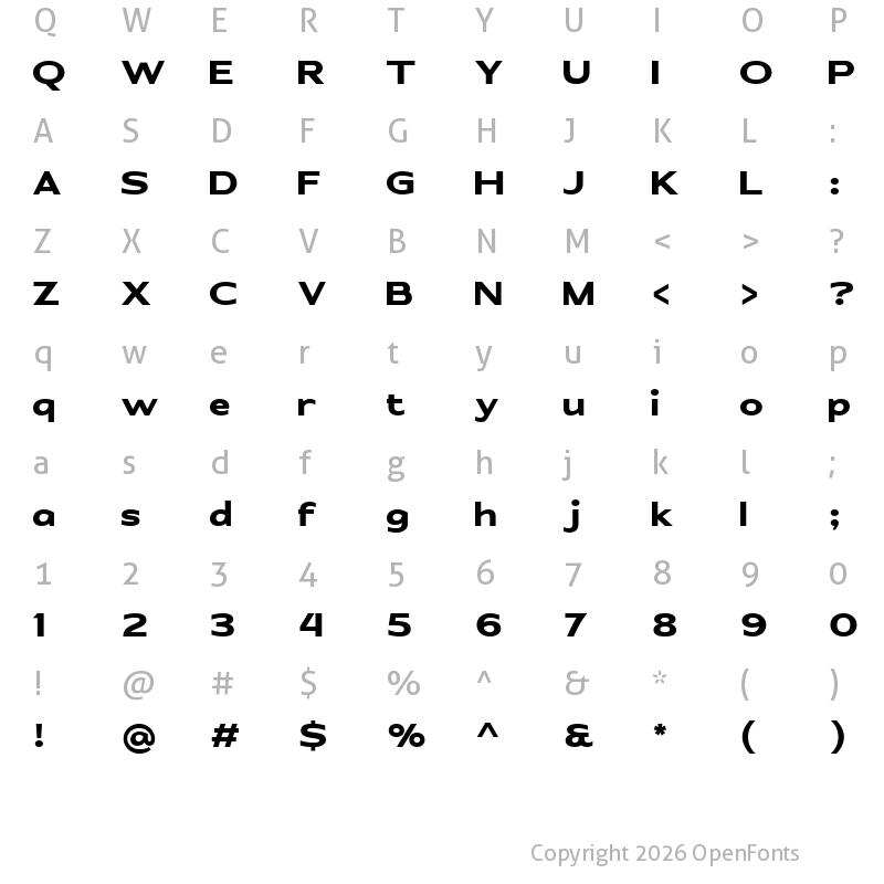 Character Map of Growland Demo Ver Regular