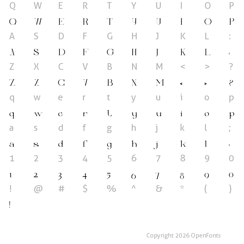 Character Map of Growssed Regular