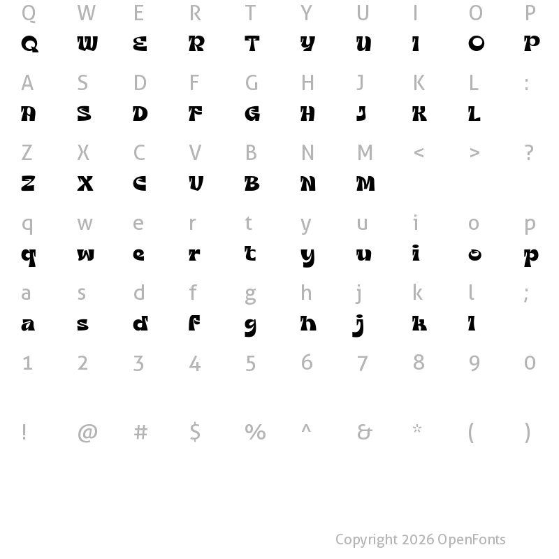 Character Map of Growvokia DEMO Regular