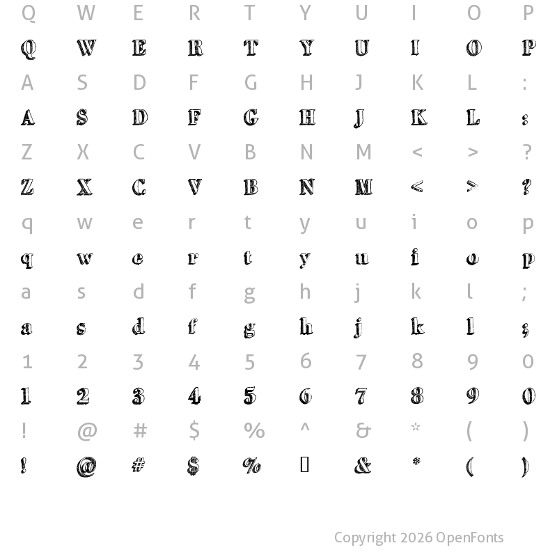 Character Map of GrutchShaded Regular