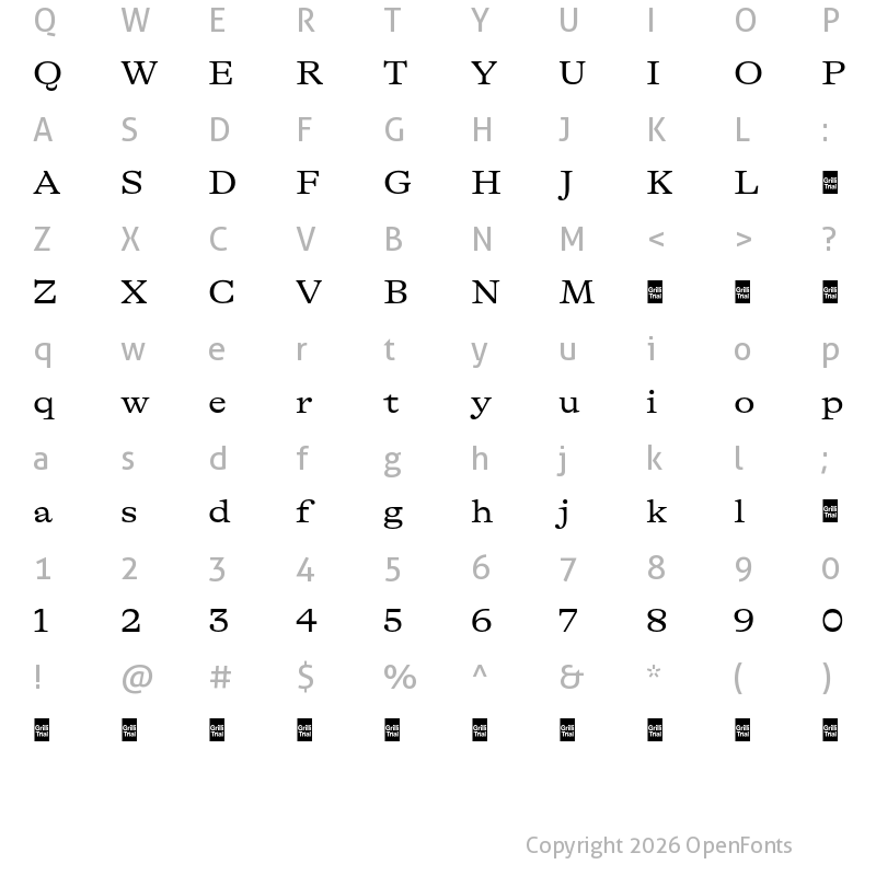 Character Map of GT Alpina Trial Extended Regular