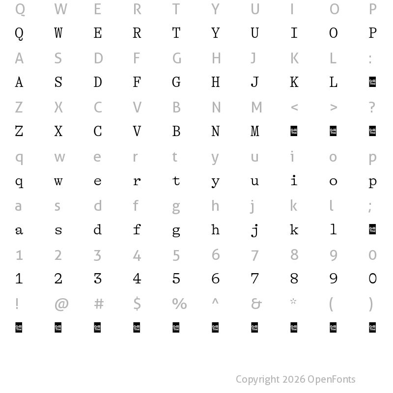 Character Map of GT Alpina Tw Trial Lt