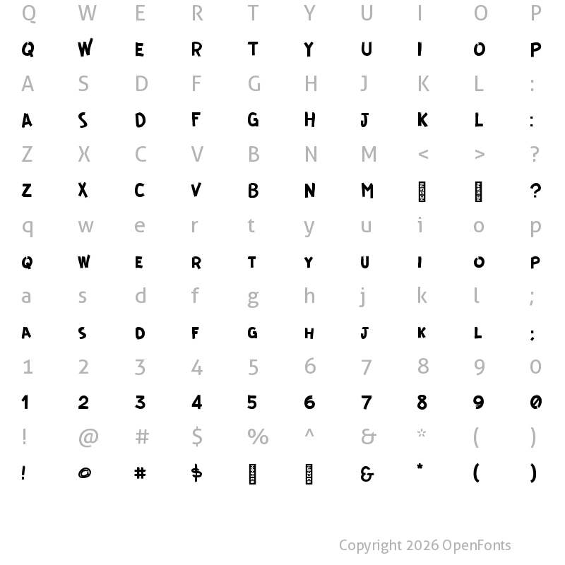 Character Map of GUERRILLA Normal