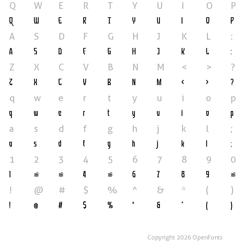 Character Map of GUETONtrial Regular