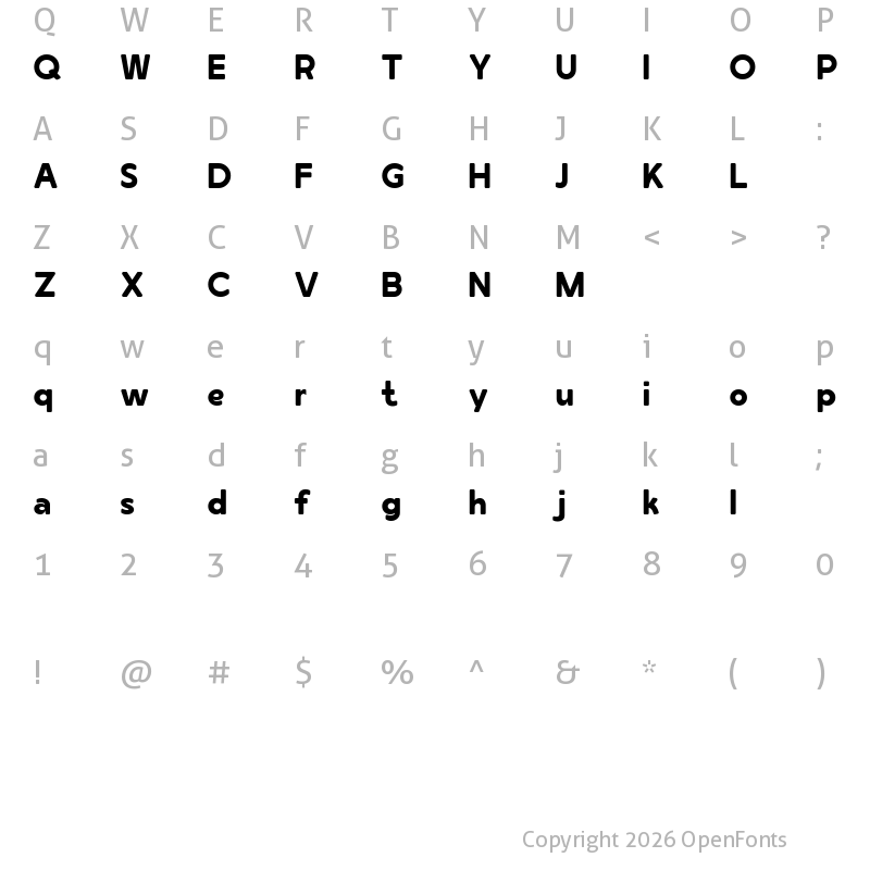 Character Map of Gulka Free Font Bold