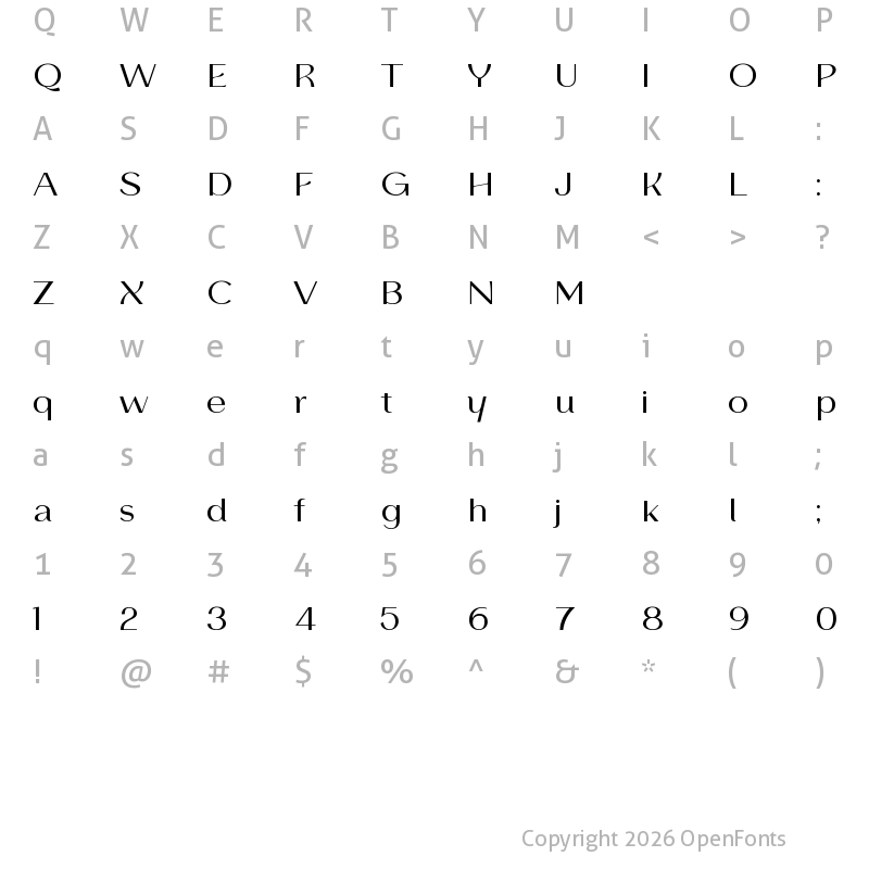 Character Map of Gullia Regular