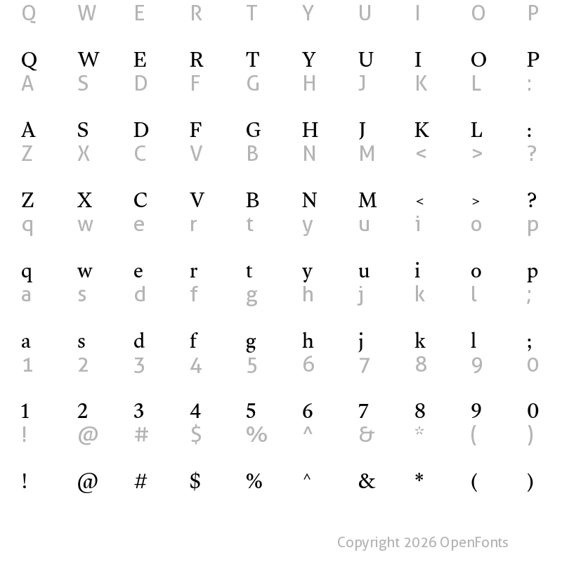 Character Map of Gulzar Regular