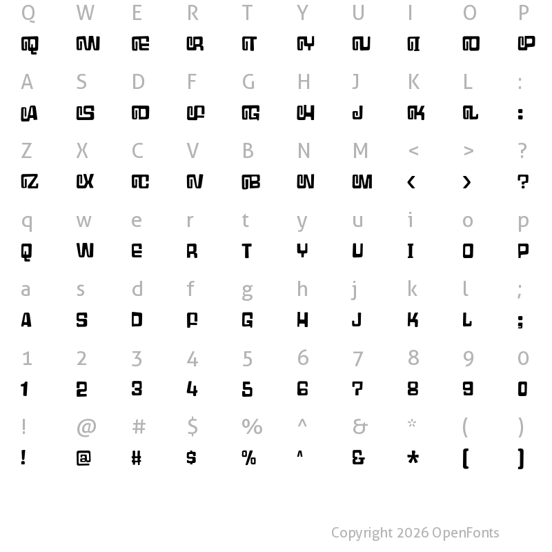 Character Map of Gumblery DEMO Regular