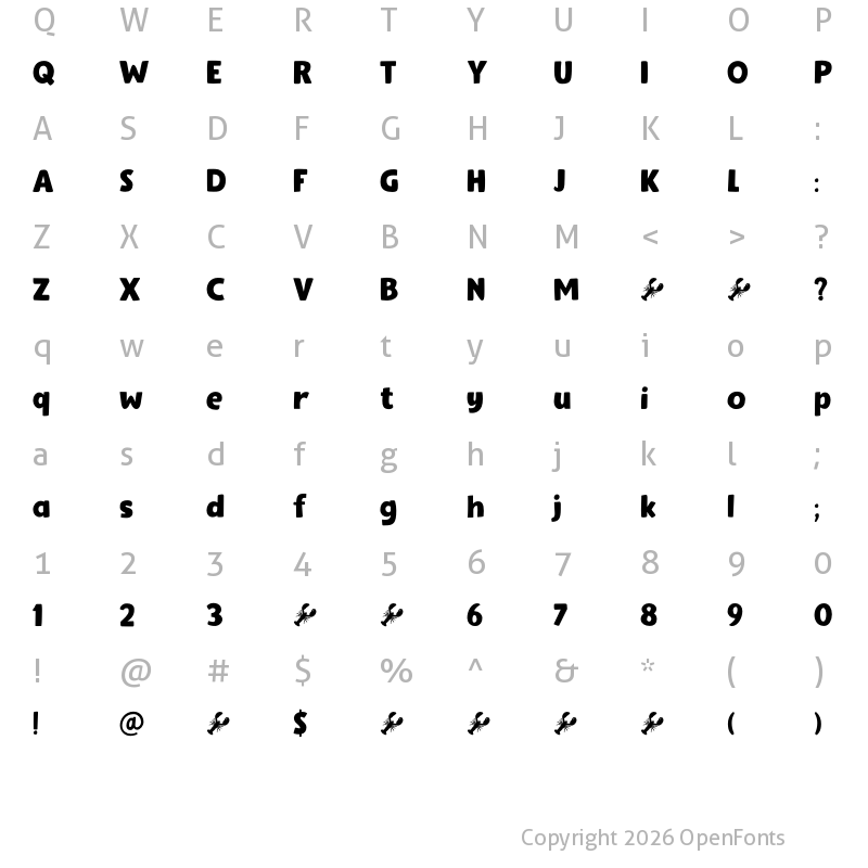 Character Map of Gumbo DEMO Regular