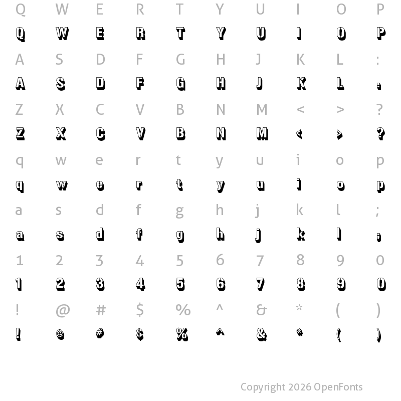 Character Map of Gunplay 3D
