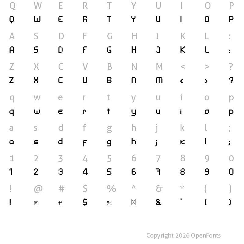 Character Map of Guti Regular