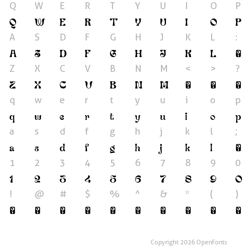 Character Map of Guyon Gazebo Regular