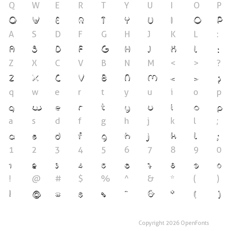 Character Map of H2O Shadow Regular