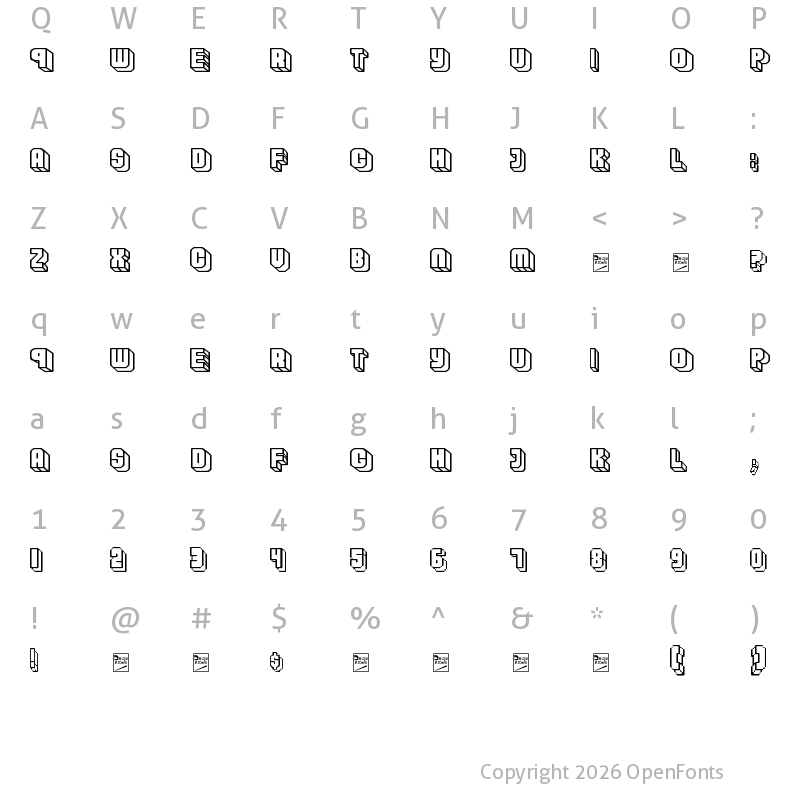Character Map of Habbo Regular
