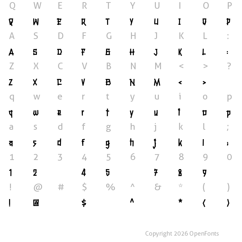 Character Map of Haberdines Regular
