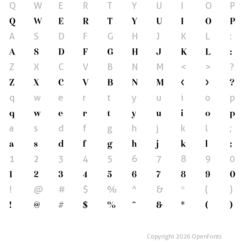Character Map of Haboro Cond Bold