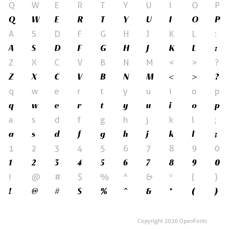 Character Map of Haboro Contrast Cond Black It