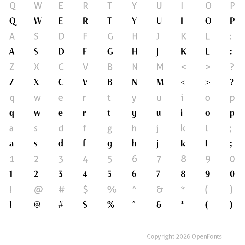 Character Map of Haboro Contrast Cond Medium