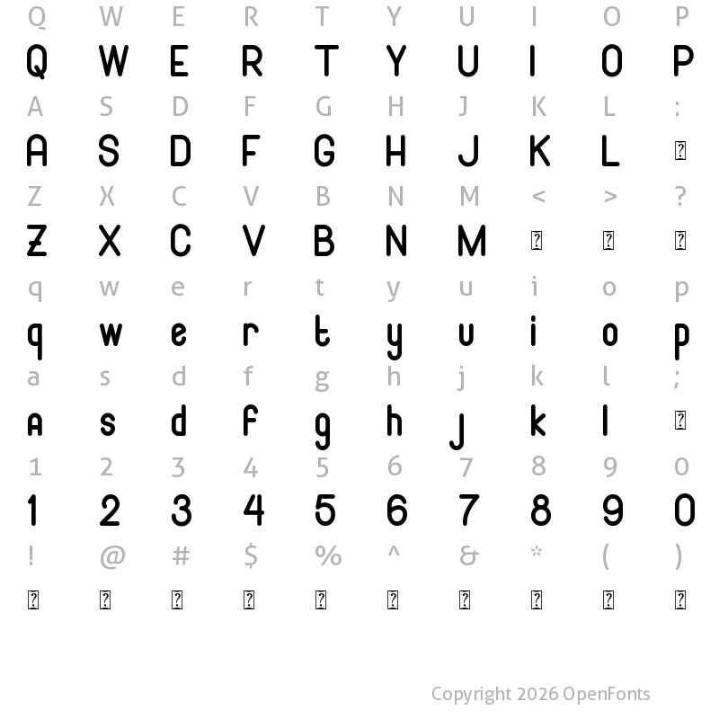 Character Map of Halena - Personal Use Regular