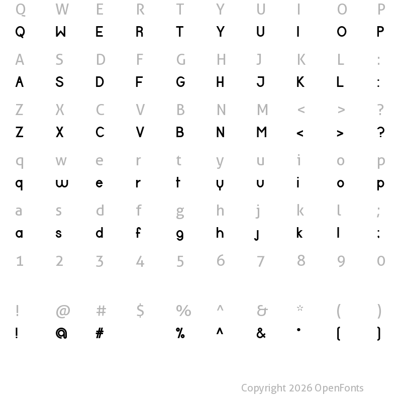 Character Map of Halfmoon Bold
