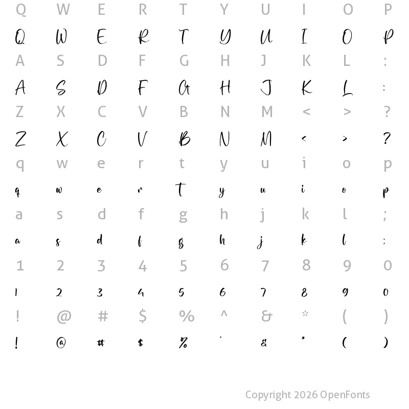 Character Map of Halfmoon Regular