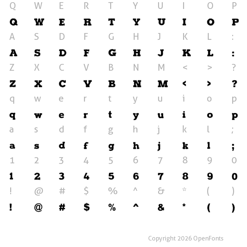 Character Map of Halftone Poster Demo Regular