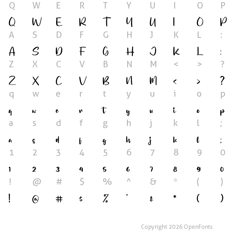 Character Map of Halistera Regular