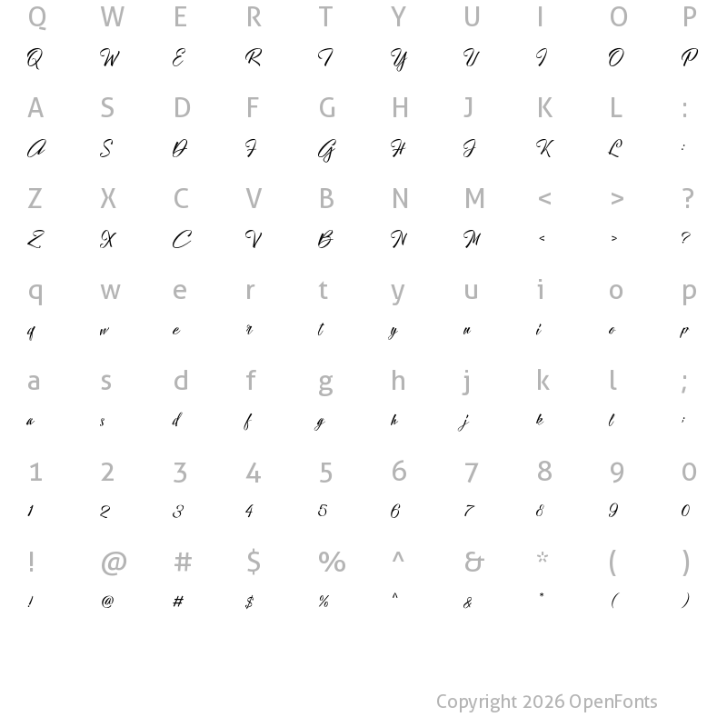 Character Map of Hallelujah Regular