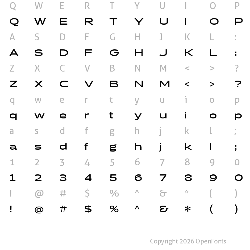 Character Map of Halogen Bold